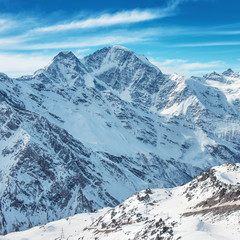 Fototapeta na wymiar White mountains in snow