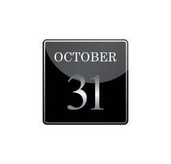 31 october calendar silver and glossy