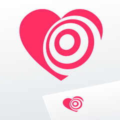 Abstract red vector logo. Emblem for Media, Fashion and Cosmetics