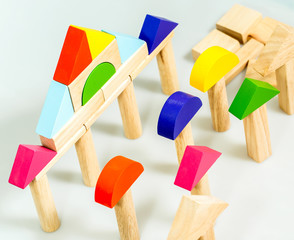 colorful wooden building blocks