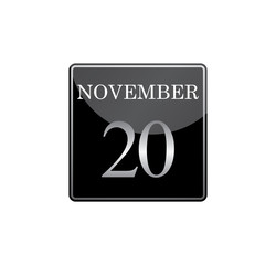 20 november calendar silver and glossy