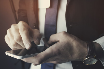 business man using phone