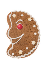 Christmas gingerbread moon isolated on a white background