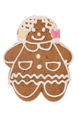 Christmas gingerbread girl isolated on a white background
