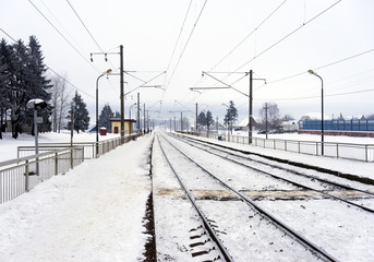 Railway station in the winter