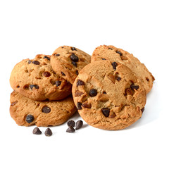 chocolate cookies on white