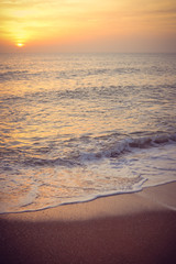 sand and beach with sunset