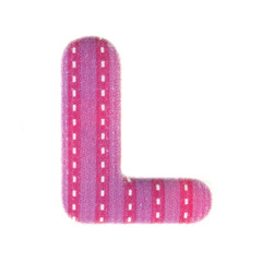 English colorful letters isolated on white background, letter L