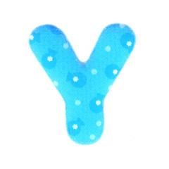 English colorful letters isolated on white background, letter Y