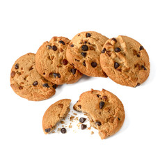 chocolate cookies on white