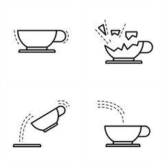 Coffee cup icon line style