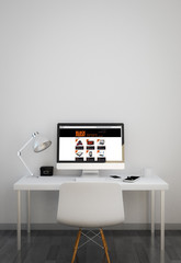 clean workspace with black friday website