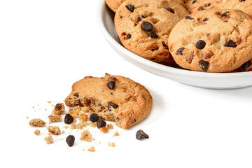 chocolate cookies on white