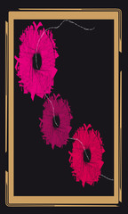 Tarot cards - back design, abstract flowers