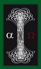 Tarot cards - back design. Alpha and Omega