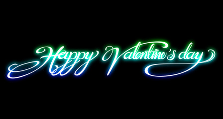 text design for Valentine Card on black background