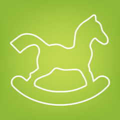 Horse toy line icon