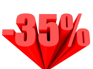 Discount 35 percent off sale.