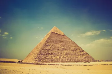 Photo sur Plexiglas Egypte View of the Giza Pyramids. Egypt. Cairo.