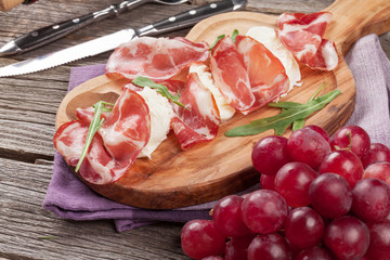 Prosciutto and mozzarella
