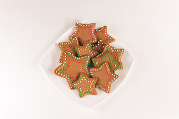 Fototapeta premium Handmade decorated ginger cookies
