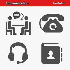 Communication Icons. Professional, pixel perfect icons optimized for both large and small resolutions. EPS 8 format.