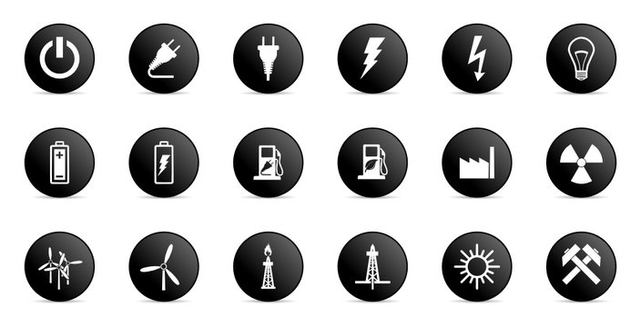 business and electricity internet vector icons set