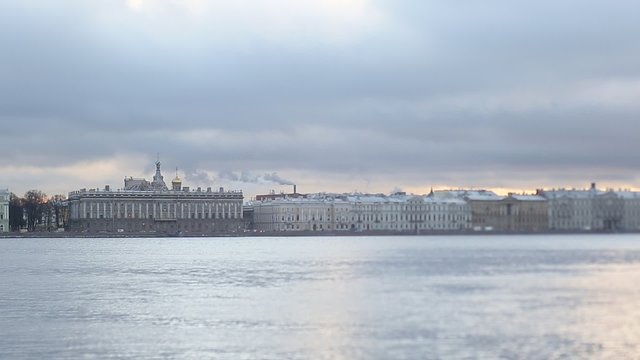 Saint Petersburg, RUSSIA - December 15, 2015: Panoramic view of Saint Petersburg city 