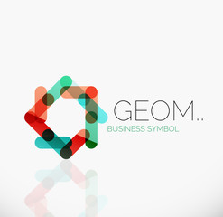 Fototapeta premium Logo, linear abstract geometric icon