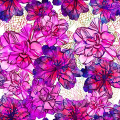 Seamless pattern with abstract bright flowers. Vector, EPS 10