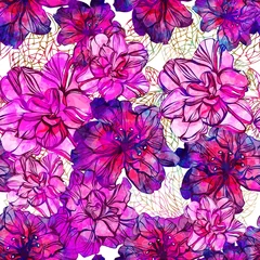 Foto op Canvas Seamless pattern with abstract bright flowers. Vector, EPS 10 © julietarts