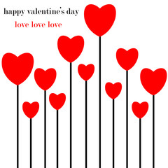 Fototapeta na wymiar red heart on a white background Valentine's day card