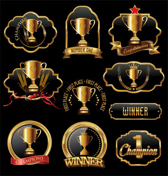 Award design black and golden Labels collection
