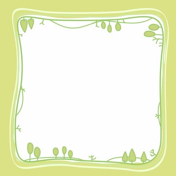 green frame with trees 