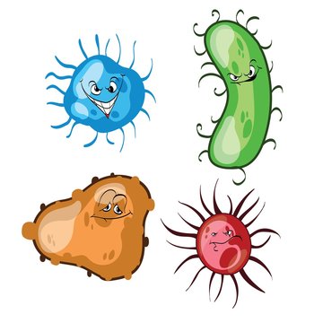 Vector cartoon illustration of viruses.