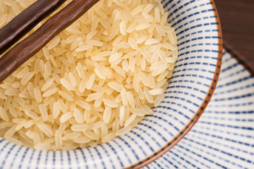 bowl of parboiled risotto rice