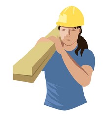 construction woman, vector