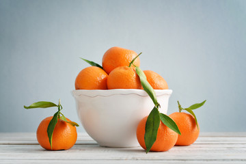 Tangerines with leaves