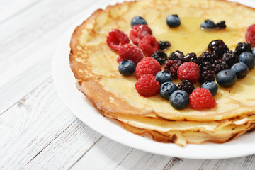 Pancakes with fresh berries