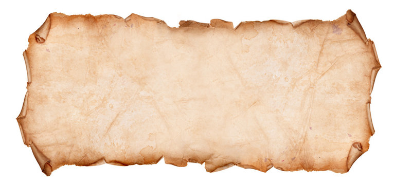 Old Torn Paper Scroll Isolated on a White Background