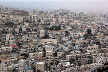 Eastern Jerusalem. View from Hebrew University to arabic village of Isawiya