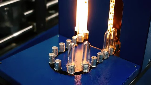 Plastic material for pet bottle production. Special equipment. Plastics recycling in industrial factory