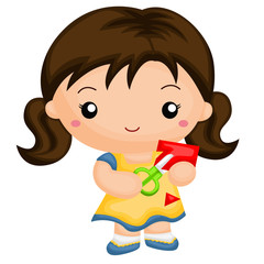 Girl cutting a paper