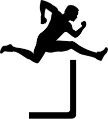 Man jumping over hurdles