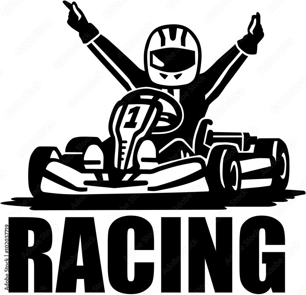 Poster Racing winner - kart driver