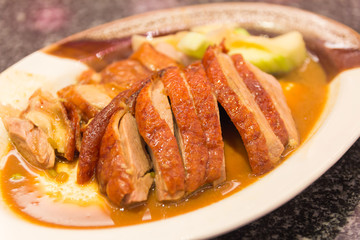 roast duck with sauces