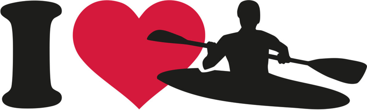 I love kayaking silhouette