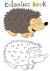 Illustration of a cheerful hedgehog