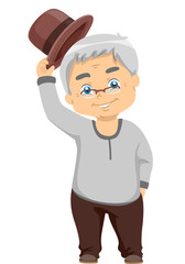 Senior Man Tipping Hat