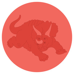 Illustration of a dinosaur triceraptos